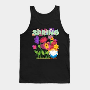 Flower Power Gnome: Celebrating Spring in Style Tank Top